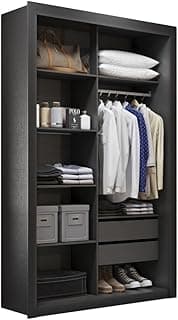 Closet Solteiro 2 Gavetas Preto Amoudi Móveis