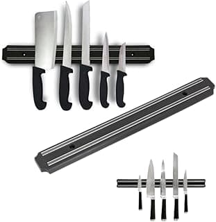 Suporte magnético para facas 33 cm barra magnética parede preto