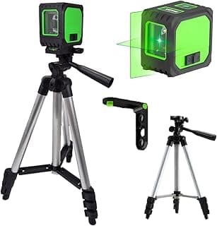 Nível a laser verde de 2 linhas com tripé, suporte magnético e bolsa