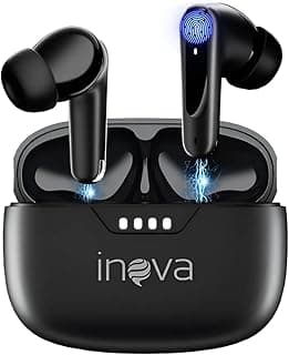 Fone de ouvido esportivo INAVA, 3ª geração, Bluetooth, cancelamento de ruído, preto