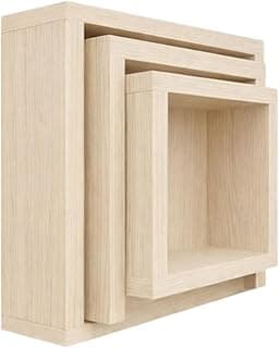Nicho para sala quarto livro prateleira cubo estante bebe (Carvalho Natural)