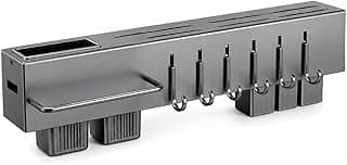 Suporte Organizador Cozinha Aço Inox 6 Ganchos Cinza