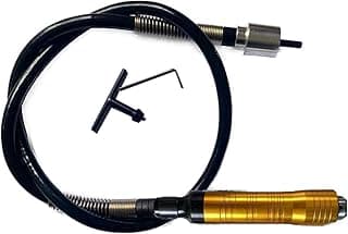 Furadeira elétrica com cabo de borracha e peça de metal dourado
