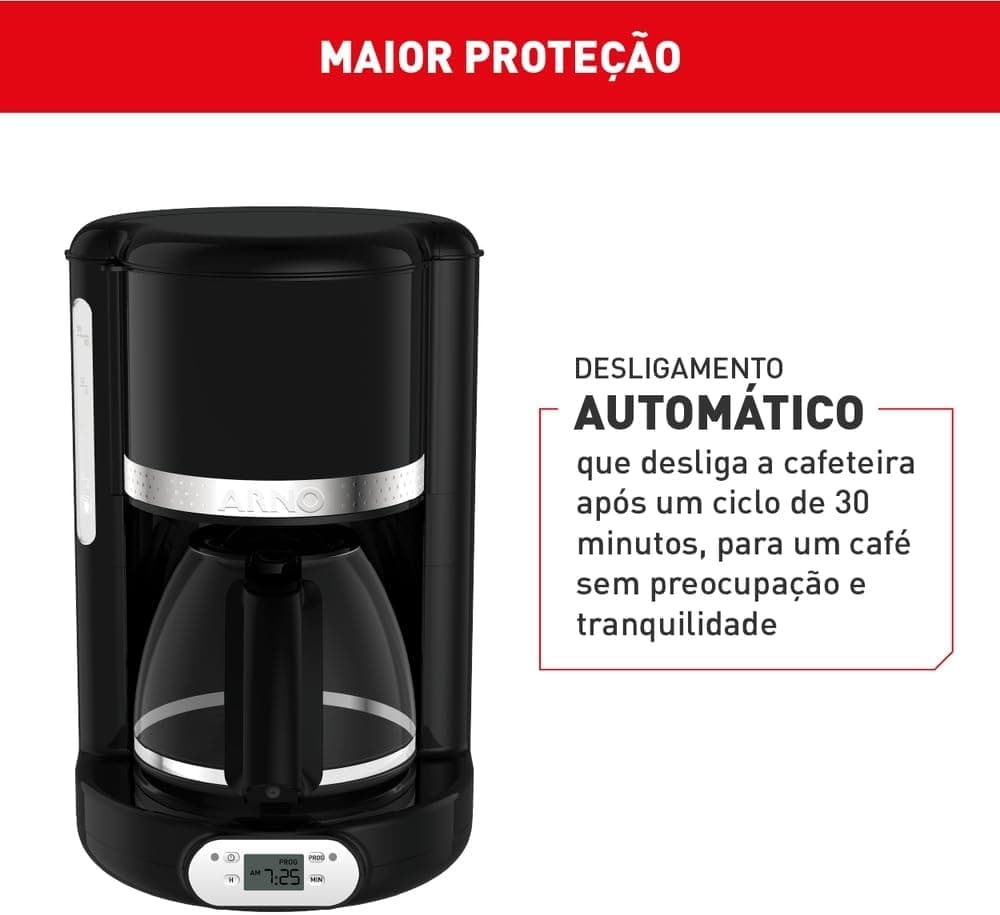 Cafeteira Elétrica Arno Soleil Preta 125L SPFC 220V