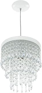 Lustre Pendente De Cristal Acrílico Manucrillic Branco