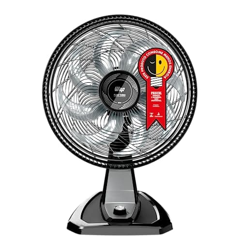 Ventilador de mesa e parede WAP FLOW TURBO, 8 pás, 3 velocidades, 180W, 127V, preto e prata