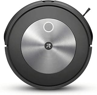 Robô Aspirador de Pó Inteligente iRobot Roomba j7, preto e prata, com logo iRobot