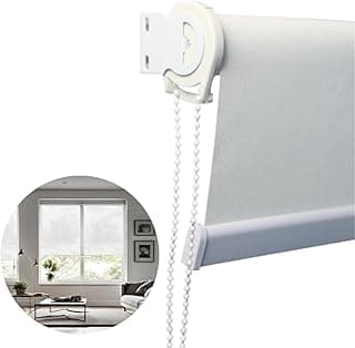 Atlas - Persiana Rolo de Tela Solar de Trama Intermediária de 3%, Tamanho de 160x160cm, Cor Off White
