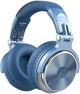 OneOdio Fone de Ouvido P/Estúdio DJ Pro-10 Sky Blue, Dobrável e Rotativo, Falante 50mm de Neodimio Conexão P2 ou P10 Com Microfone, Cabo Destacável, Ear Pads Premium. Azul