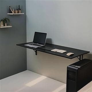 Mesa Suspensa 1,20m Mdf Home Office Escrivaninha Computador Quarto Escritorio Moderna escrivaninha suspensa(Preto)