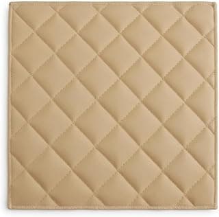 Protetor de colchão acolchoado premium bege com padrão de matelassê em diamante