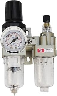 Filtro de Ar Regulador Lubrificador Manômetro 1/4 para Compressor de Ar 558 - Lorben