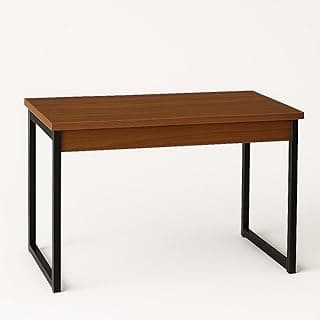 Escrivaninha Home Office Industrial, Mesa de Estudo para Notebook Computador, Tampo MDP com Estrutura Metálica, Compacta 90x45x75cm(Amadeirado/Preto)