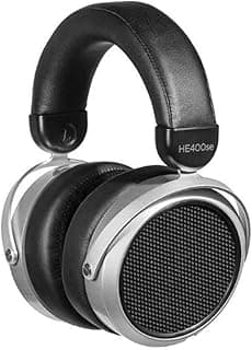 Fones de ouvido HIFIMAN HE400SE em preto e prata com logo visível