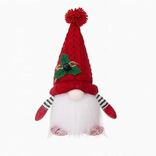 Gnomo Natalino LED Decorativo 27cm, Enfeite Mesa com Gorro Vermelho, Barba Branca, Iluminação Interna