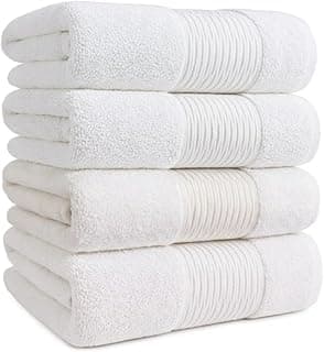 Kit 4 Toalhas De Banho 100% Algodão Premium 500g/m² – Toalhas Macias Alta Absorção Extra Macias e Felpudas (Branca)