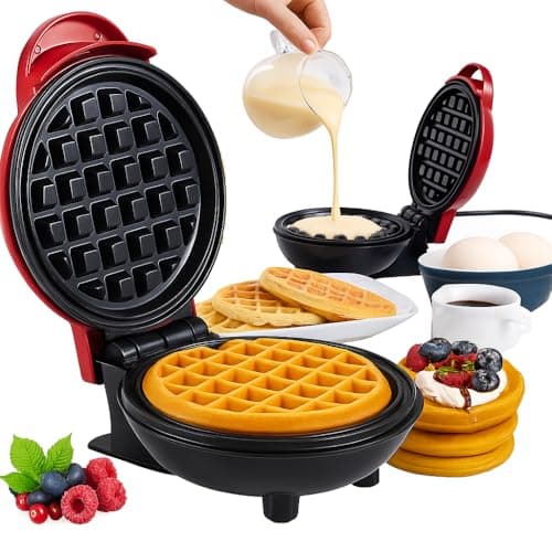 Máquina de Waffles Pequena 110v - Prática e Simples de Operar Perfeita para um Café da Manhã Ágil Superfície Antiaderente e Prepara em Poucos Minutos Ideal para Lanches e Doces Artesanais - Premium