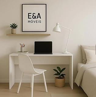 Escrivaninha Moderna Bicolor, Branco e Cinza, 110cm x 45cm x 75cm, para Home Office (branco)