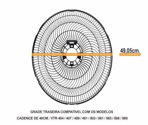 Hélice de ventilador azul compatível com ventilador Cadence 40cm
