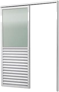 Porta de Correr Suspensa 210x90cm Meia Veneziana Meia Vidro Dir L.25 Brimak Abertura Direita Branco
