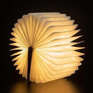 Abajur Livro LED Dobrável 360° Recarregável USB | Luminária de Mesa Multicolor Portátil Decorativa