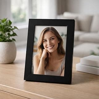 Porta Retrato Decorativo Para Foto 10X15cm com Moldura Clássica e Moderna de Mesa Vertical e Horizontal Para Sala Quarto e Escritório (Preto)