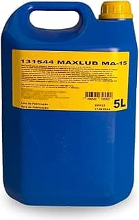 Óleo para compressores MAXLUB MA-15 de 5L, recipiente azul com tampa amarela, etiqueta informativa
