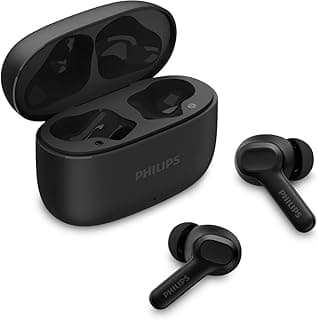 Fone de ouvido sem fio PHILIPS preto com estojo de carregamento