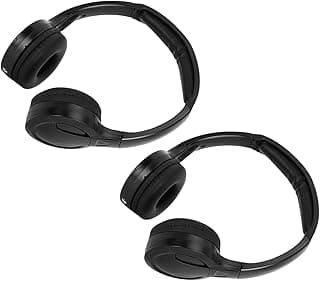 Fones de ouvido infravermelhos sem fio para encosto de cabeça de carro, pretos, design dobrável