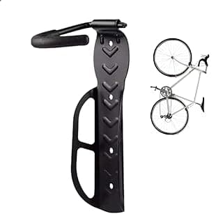 Suporte de parede preto para bicicletas com ganchos de borracha resistente