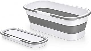 Balde Dobrável de Silicone 26 Litros Retrátil com Alças, Rodinhas, Bacia Multiuso para Limpeza, Lavanderia, Organização, Camping e Uso Doméstico D`Home