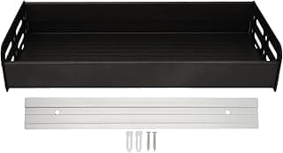 Prateleiras flutuantes montadas na parede Prateleira de armazenamento decorativa de alumínio para cozinha, banheiro, sala de estar, quarto, design minimalista resistente 60x13cm (Preta)