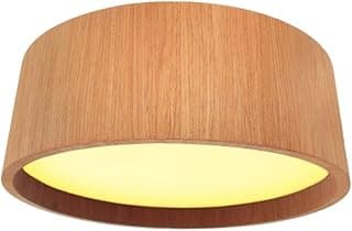 Luminária de teto redonda de madeira freijó 25cm DSMIX RJ