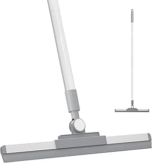 Rodo de chão - Alça longa ajustável de 14,2 polegadas, lâmina de borracha de 180°, cabeça rotativa, resistente, vassoura de rodo para chão, janela, banheiro, azulejo, garagem, concreto