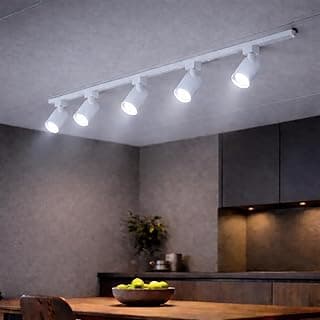 Kit Luminaria Trilho Eletrificado 1,5 Metro Com 5 Spots Led 7w Branco 6000k Branco Frio Direcionável Iluminação Moderna Bivolt - Bela Home