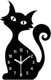 Relógio de parede com estampa de gato, com numerais arábicos, design e decorativo para casa, quarto infantil e outros ambientes, Pequeno