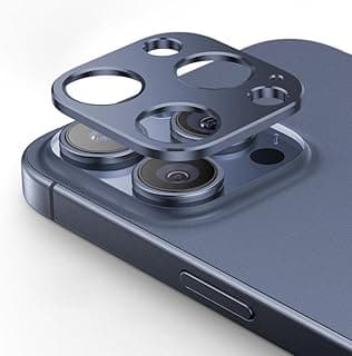 Protetor de Lente Iphone 15 Pro Max Ligas de Titânio Oco Antirriscos Azul