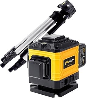 Nível a Laser 3D 12 Linhas Verde Profissional 360° + Tripé 1m Bivolt e Bateria Extra