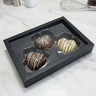 Caixa Coração Diamantado - 3 Cavidades - Preto - 19,5x14cm - 5 unidades