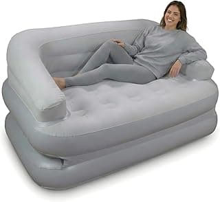 Sofá Cama Casal Inflável Poltrona Até 160kg PVC Aveludado