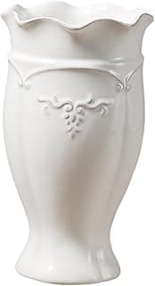Vaso de cerâmica branca com design de videiras para decoração de casamento e banheiro
