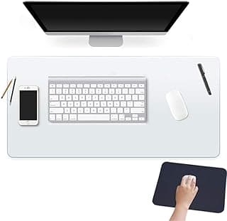 Easy Easy Life Tapete de mesa transparente de 35,5 x 61 cm de PVC transparente para mesa de vinil em cima de mesas à prova d'água para escrivaninha protetor de mesa com mouse pad para escritório e