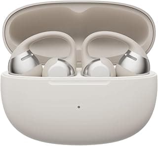 Fones de ouvido abertos Shokz OpenDots One cinza em caixa de carregamento
