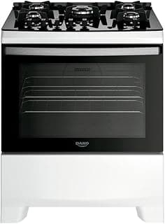Fogão 5 Bocas Dako Supreme Glass Mesa De Vidro Branco Bivolt