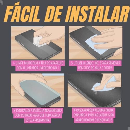 Guia de instalação fácil da película de vidro para Galaxy A13 com passos ilustrados