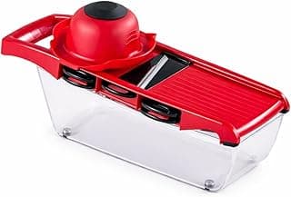 Ralador fatiador cortador de legumes 6 em 1 vermelho transparente