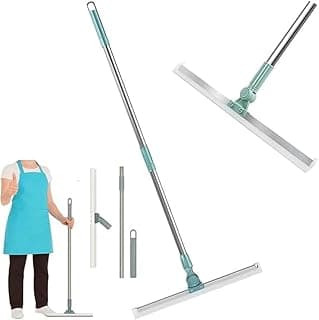 Rodo de Silicone Multiuso 2 em 1 com Cabo Extensível 50cm, Vassoura Mágica com Raspador, Rodo Giratório 180°, Limpa Vidros Piso Box Pelos de Pet, Cabo Ajustável Retrátil - LAUZANE