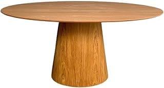 Mesa de Jantar Cone Oval 180x100 cm Base Madeira Freijó Tampo Freijó