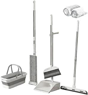 Kit Limpeza Completo com Mop, Rodo, Vassoura, Pá de Lixo e Pano para Casa