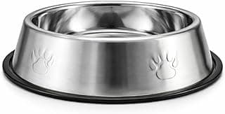 Comedouro premium para pets em aço inox com base antiderrapante, 1300 ml